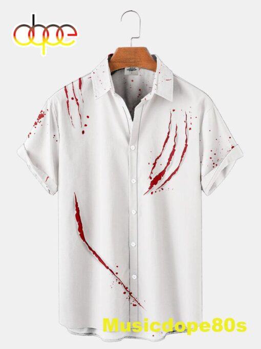 Halloween Artificial Claw Marks Print Shirt