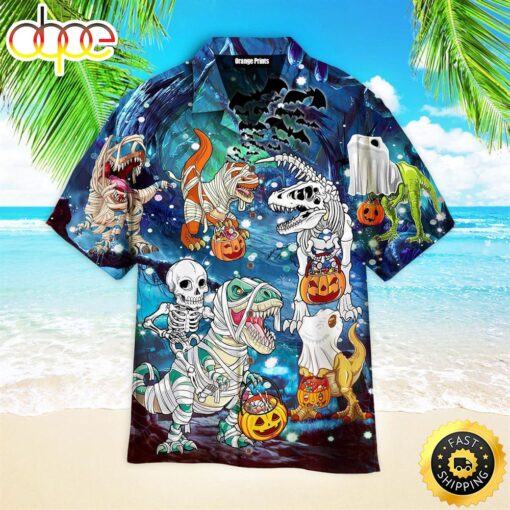 Halloween Dinosaur Scary Night Aloha Disney Hawaiian Shirt For Women And Men