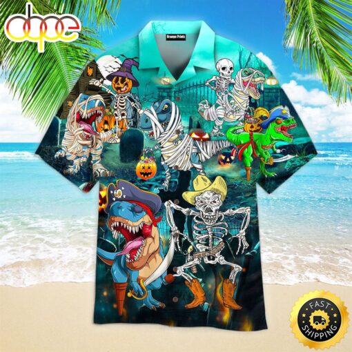 Halloween Dinosaur Scary Party Aloha Disney Hawaiian Shirt For Women And Men