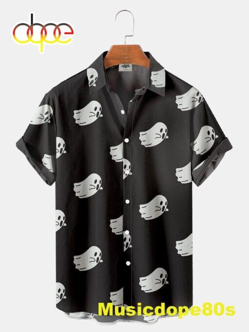 Halloween Little Ghost Print Shirt_1940