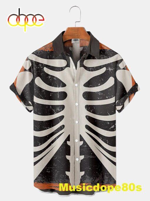 Halloween Skull Stand Print Shirt