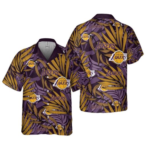 Hawaiian Shirt Showcasing the Los Angeles Lakers
