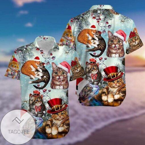 Hawaiian Shirts Believe In Magic Of Christmas Cute Cats