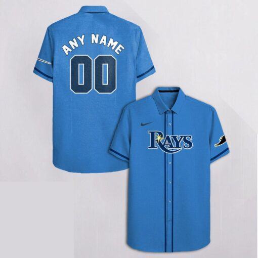 High-quality-Personalized-name-number-MLB-Tampa-Bay-Rays-All-Over-Print-3D-hot-Hawaiian-Shirt-blue