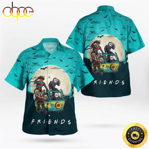 Horror Characters Friends Halloween Hawaiian Shirt