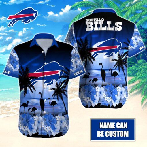 Immersed in Hawaiian Waves with Buffalo Bills Custom Tee