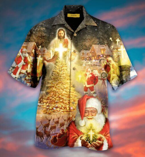 Jesus-Is-The-Magic-Of-Christmas-Short-Sleeve-Shirt-Hawaiian-Shirt