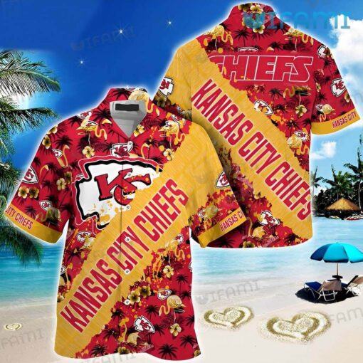 KC Chiefs Hawaiian Shirt Flamingo Logo Kansas City Gift