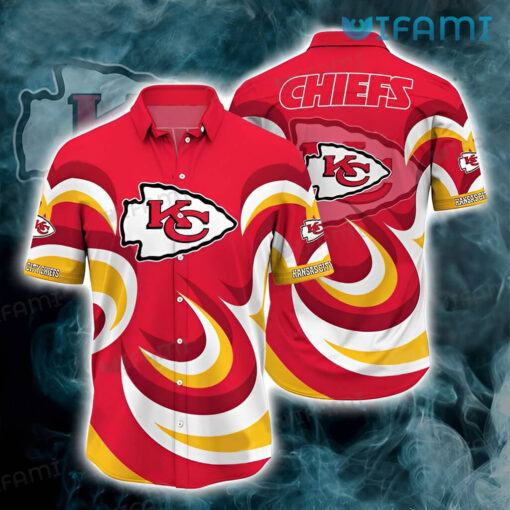 KC Chiefs Hawaiian Shirt Red Gold Logo Kansas City Chiefs Gift