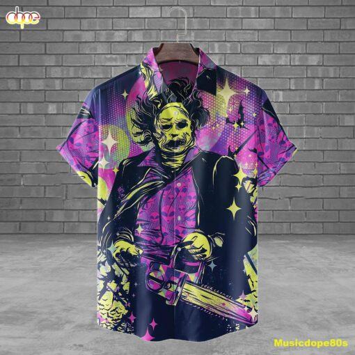 Leatherface The Texas Chainsaw Massacre Horror Movie Halloween All Over Print 3D Hawaiian Shirt