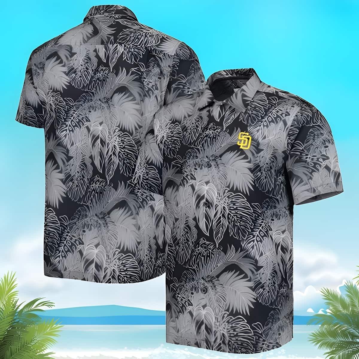 MLB-San-Diego-Padres-Hawaiian-Shirt-Gray-Flora-Beach-Padres-Hawaiian-Shirt