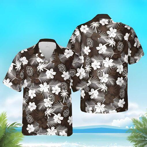 MLB-San-Diego-Padres-Hawaiian-Shirt-White-Flora-Beach-Gift-Padres-Hawaiian-Shirt