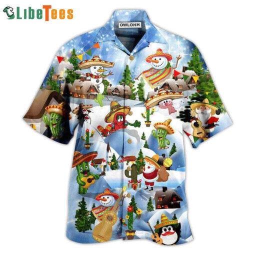 Mexican Snowman Say Merry Christmas, Xmas Trendy Hawaiian Shirt Perfect Gifts For Your Loved Ones