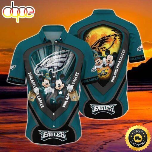 Mickey Halloween Night Philadelphia Eagles NFL Hawaiian Shirt