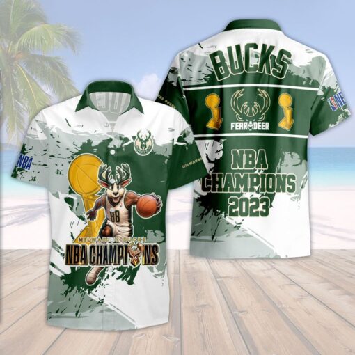 Milwaukee Bucks Fear The Dear Champions 3D Hawaiian Shirt