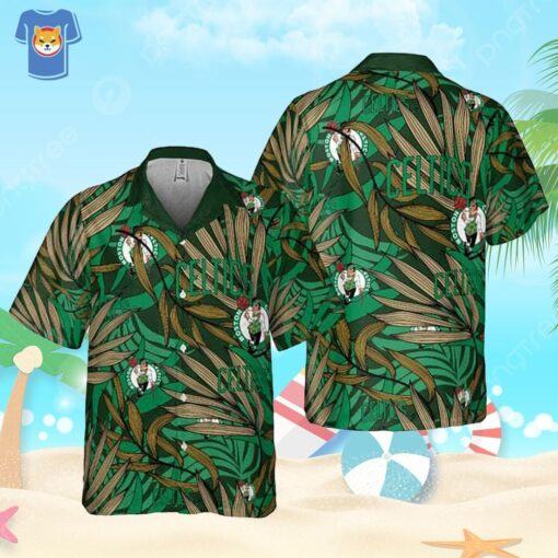 NBA Boston Celtics Hawaiian Shirt Tropical Palm Leaves