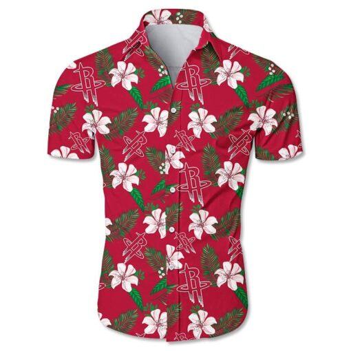 NBA Houston Rockets Tropical Flowers Hawaiian Shirt