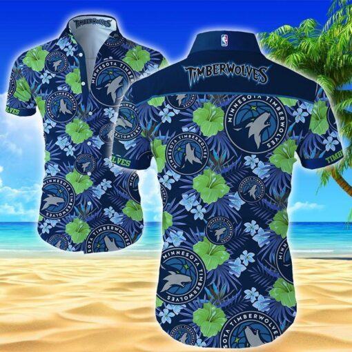 NBA Minnesota Timberwolves Tropical Flowers Hawaiian Shirt