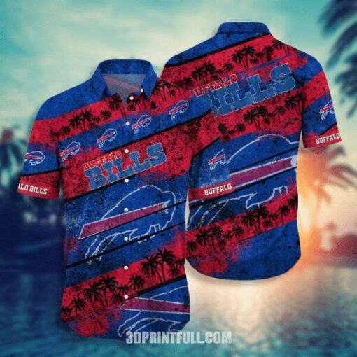 NFL Buffalo Bills Blue Red Coconut Tree Hawaiian Shirt