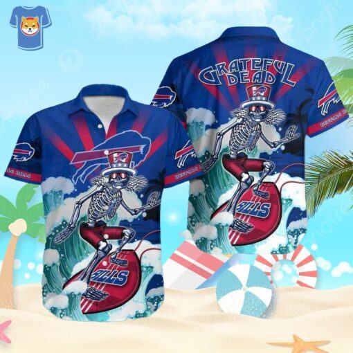 NFL Buffalo Bills Grateful Dead Hawaiian Shirt Football Gift For Boyfriend