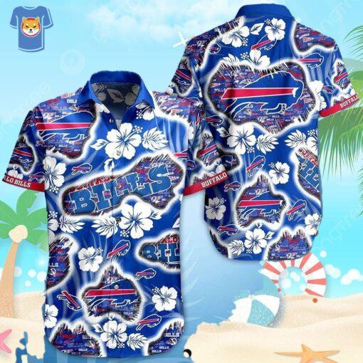 NFL Buffalo Bills Hawaiian Shirt Hibiscus Flowers Pattern