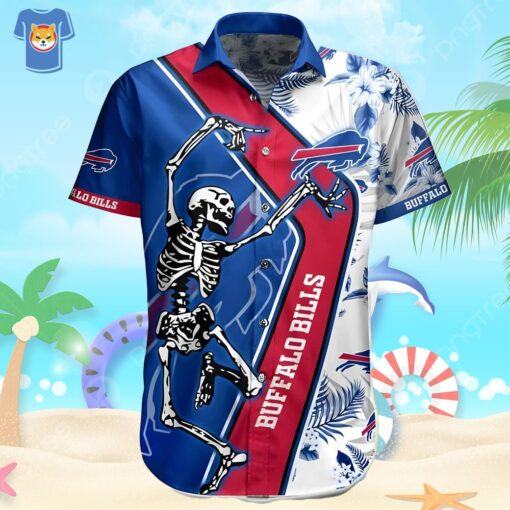 NFL Buffalo Bills Hawaiian Shirt Skeleton Practical Beach Gift