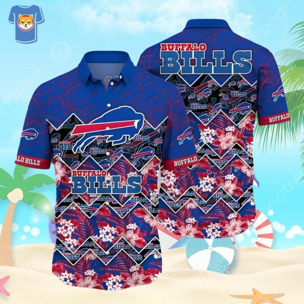 NFL Buffalo Bills Hawaiian Shirt Tropical Flower Pattern Beach Gift For Friend