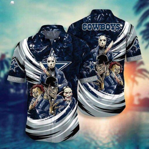 NFL Dallas Cowboys Hawaiian Shirt Halloween Horror Character, NFL Hawaiian Shirt