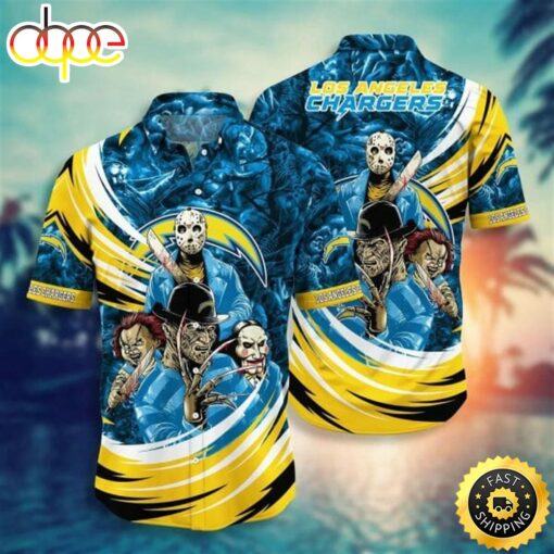 NFL Los Angeles Chargers Halloween Blue Hawaiian Shirt