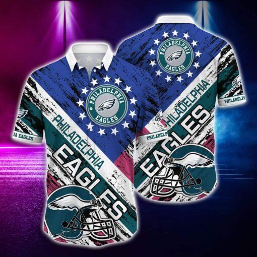 NFL Philadelphia Eagles Hawaiian Shirt Football Helmet, NFL Hawaiian Shirt