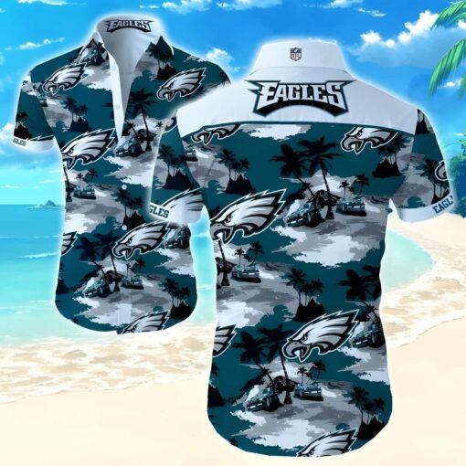 NFL Philadelphia Eagles Hawaiian Shirt Island Pattern All Over Print, NFL Hawaiian Shirt