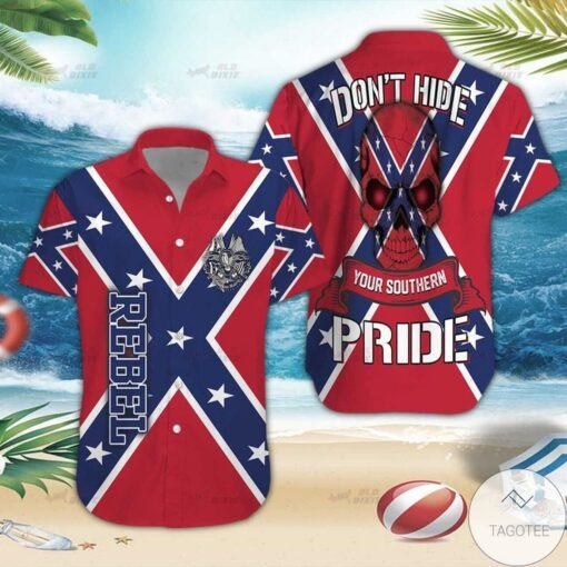 National Coming Out Day Gift, Southern Rebel Flag Don’t Hide Your Southern Pride Hawaiian Shirt