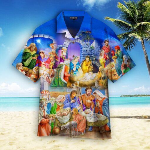 Nativity Christmas – Birth Of Jesus Aloha Hawaiian Shirts For Men And Women