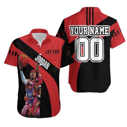 Nba Chicago Bulls Custom Name Number Jordan 23 Trendy Hawaiian Shirt V2 Aloha Shirt