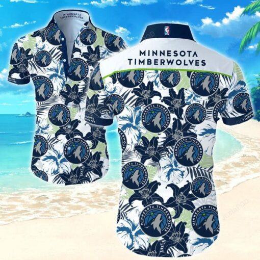 Nba Minnesota Timberwolves Tropical Flowers Trendy Hawaiian Shirt Aloha Shirt