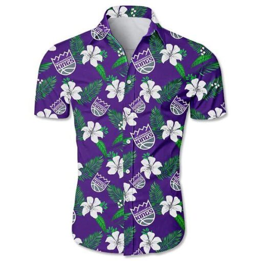 Nba Sacramento Kings Tropical Flowers Trendy Hawaiian Shirt V2 Aloha Shirt
