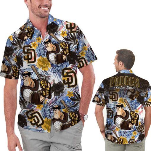Personalized-Funny-San-Diego-Padres-Tropical-Floral-America-Flag-Padres-Hawaiian-Shirt