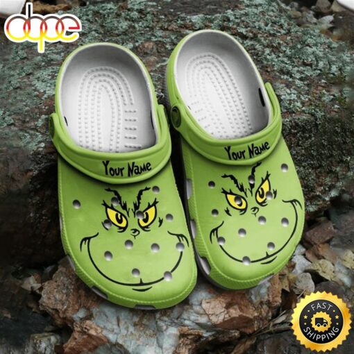 Personalized Grinch Christmas Crocs Clogs Comfortable Crocband Shoes For Men Women