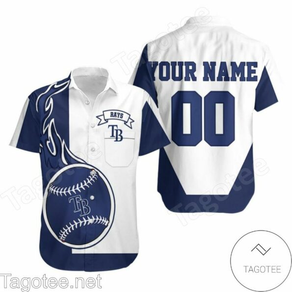 Personalized Name And Number Mlb Tampa Bay Rays fire ball hot Hawaiian Shirt