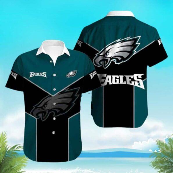Philadelphia Eagles Hawaiian Shirt Football Gift For Boyfriend, NFL Hawaiian Shirt