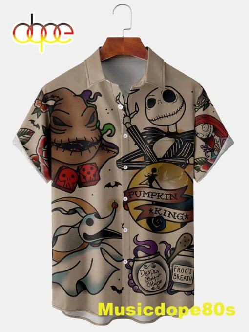 Retro Halloween Skulls And Ghosts Print Shirt