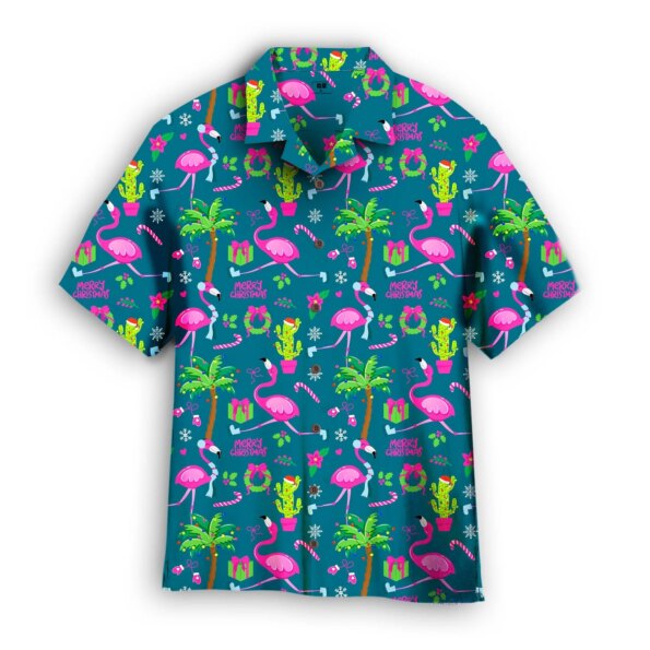 Santa Flamingo Christmas Hawaiian Shirt