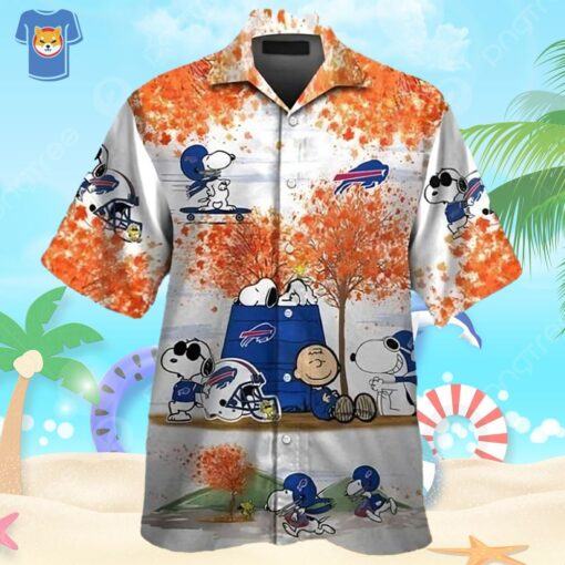 Snoopy Charlie Brown Autumn Tree Buffalo Bills Hawaiian Shirt