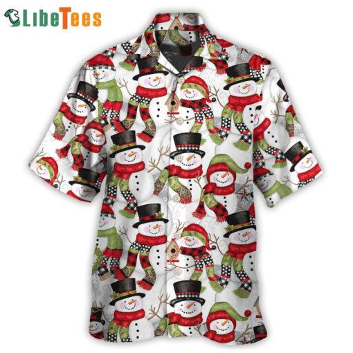 Snowman Family Celebration Christmas Hawaiian Shirt