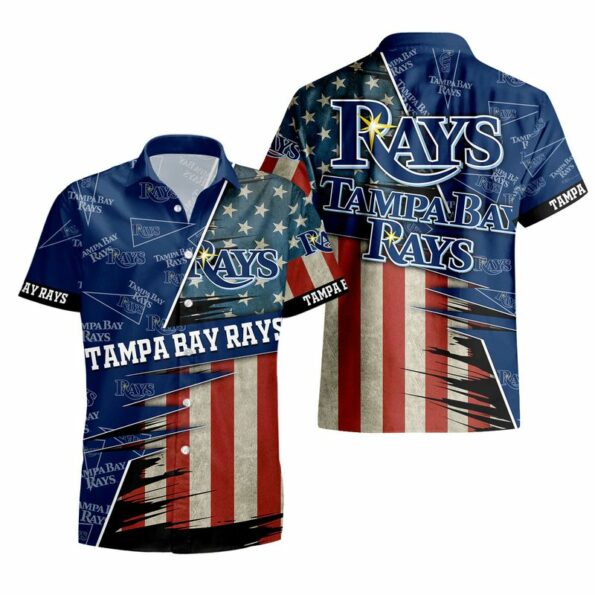 Tampa Bay Rays MLB American Flag hot Hawaiian Shirt for fan