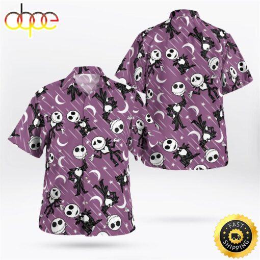 The-Nightmare-Halloween-Purple-Hawaii-Shirt