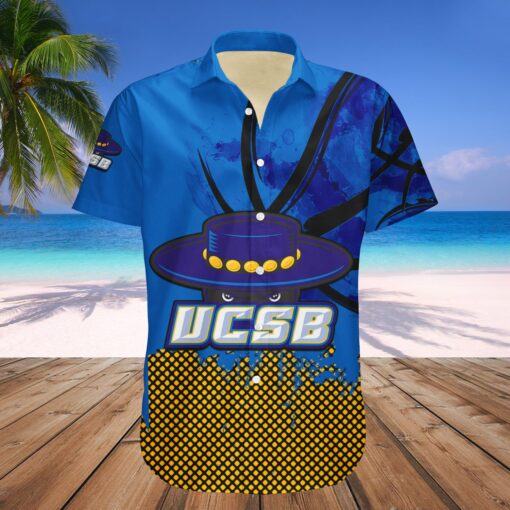 Uc Santa Barbara Gauchos Hawaii Shirt Basketball Net Grunge Pattern – NCAA
