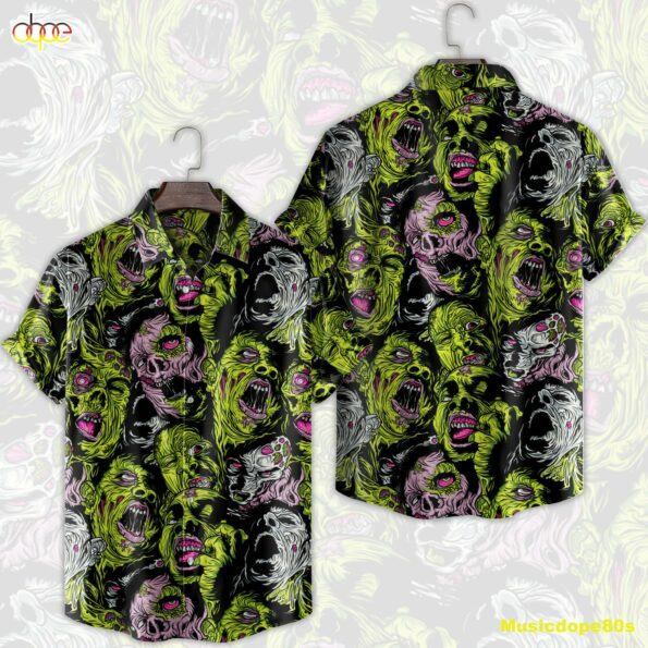 Zombie-Head-Green-Mucus-Horror-Movie-Halloween-All-Over-Print-3D-Hawaiian-Shirt