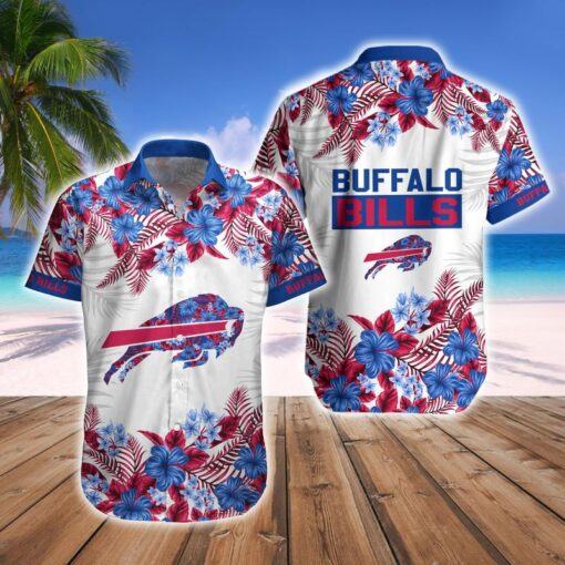 buffalo bills nfl hawaiian shirt, tropiacl flower custom