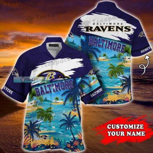 nfl Baltimore Ravens Beach Summer Hawaii Shirt custom for fan